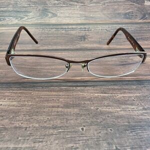 Versace MOD 1099 1013 Brown Tortoiseshell Half Rim Eyeglasses 52-17-135 Italy